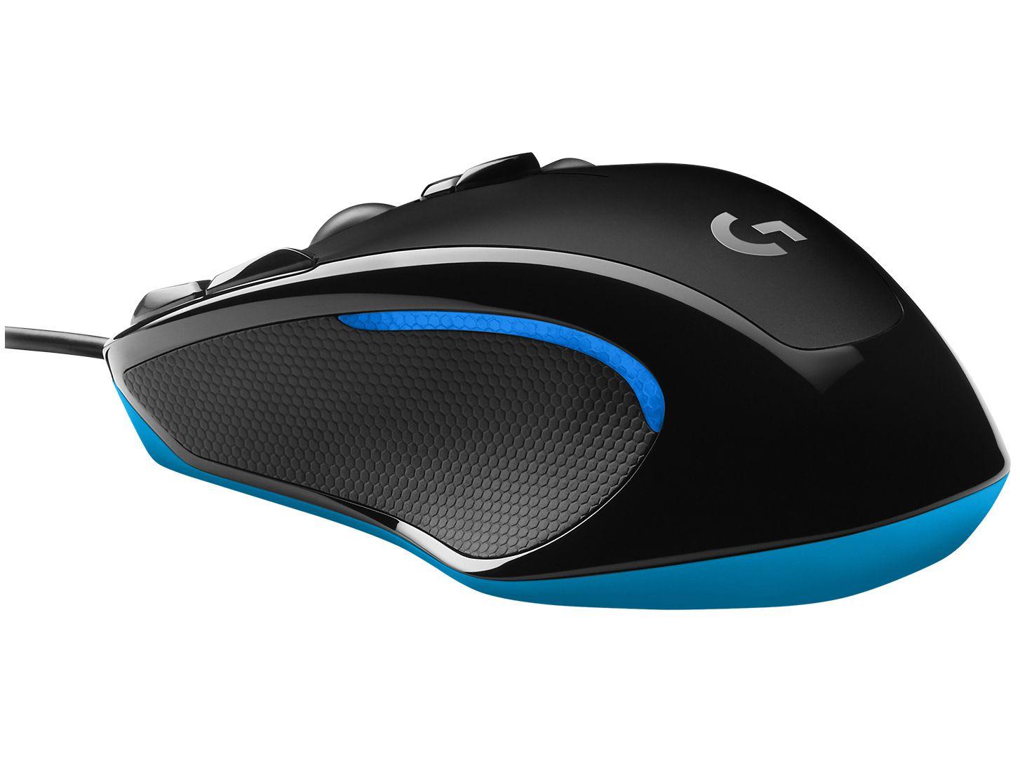 Mouse Gamer Logitech Óptico 2500DPI 9 Botões Preto G300s Mouse