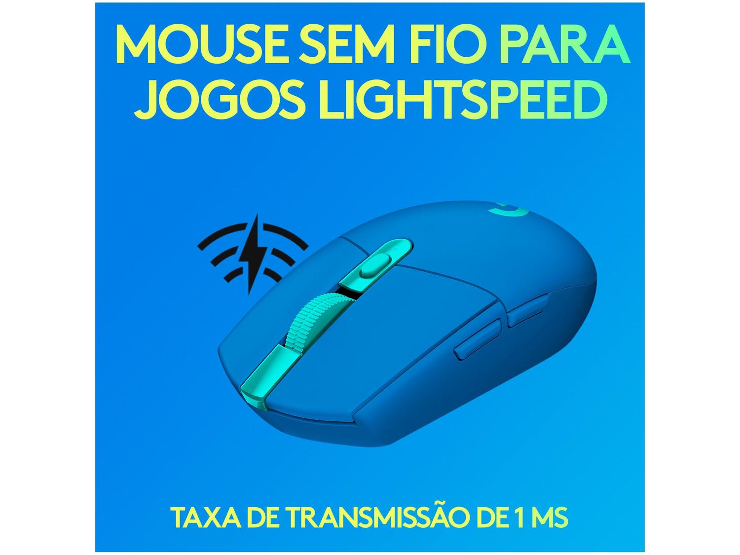 Mouse Gamer RGB sem Fio Logitech G Óptico
