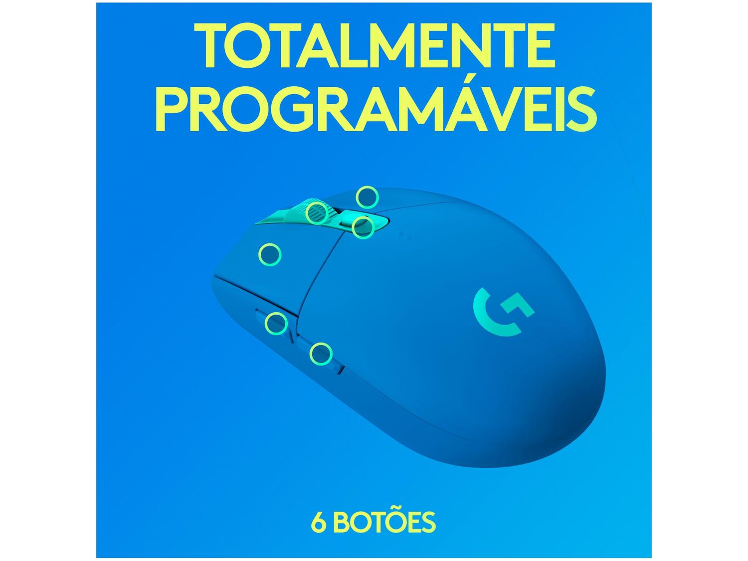 Mouse Gamer RGB sem Fio Logitech G Óptico