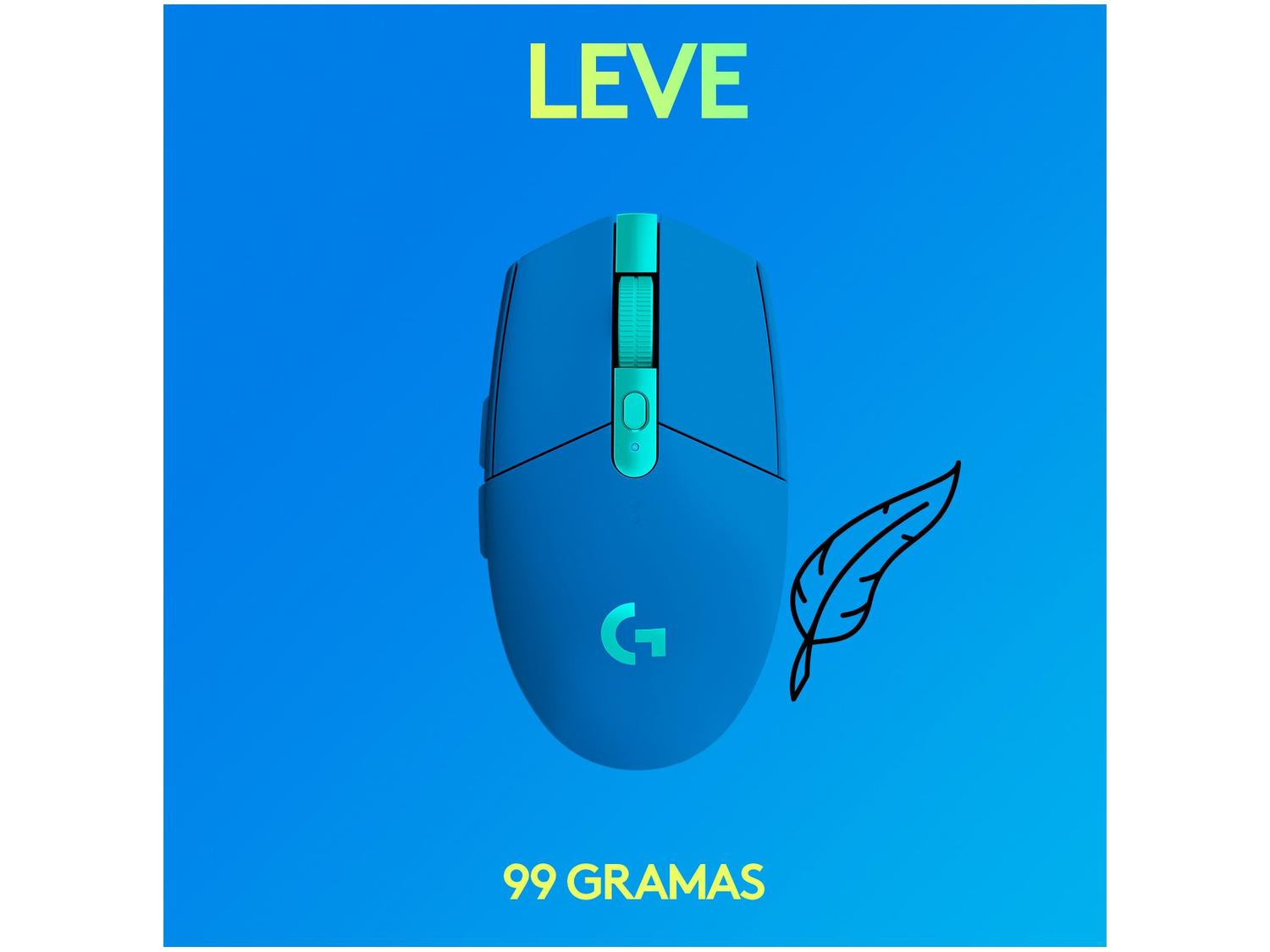 Mouse Gamer RGB sem Fio Logitech G Óptico