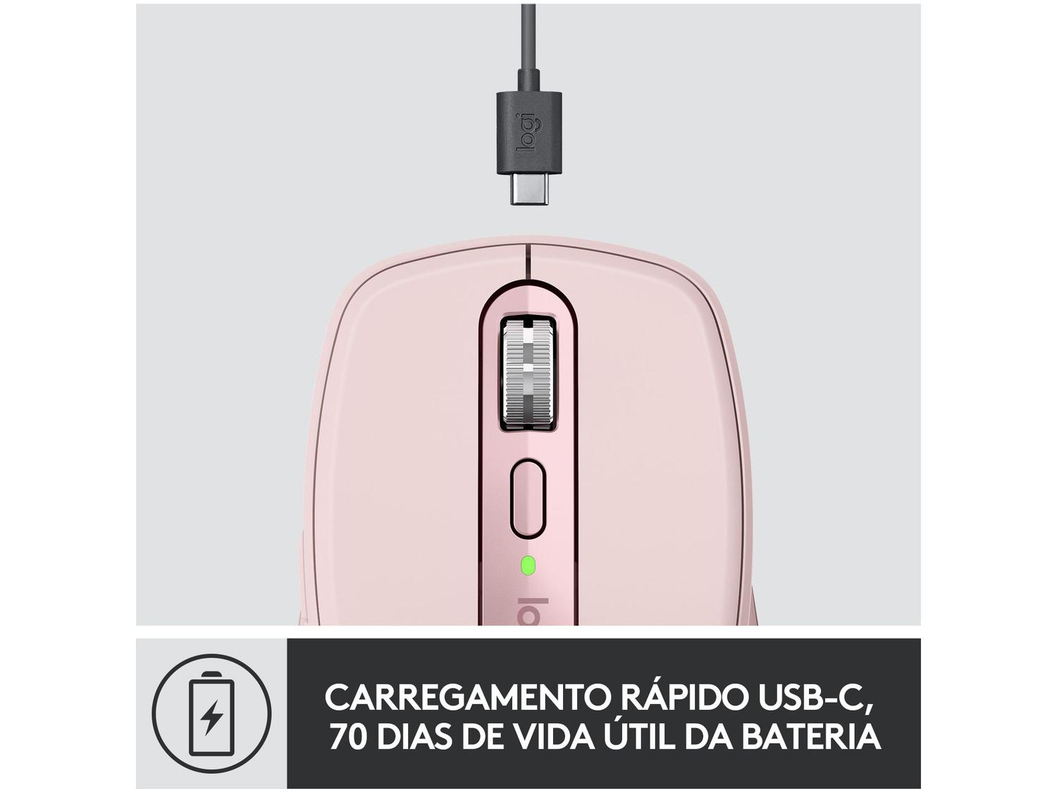 Mouse sem Fio Logitech Óptico 4000DPI 6 Botões