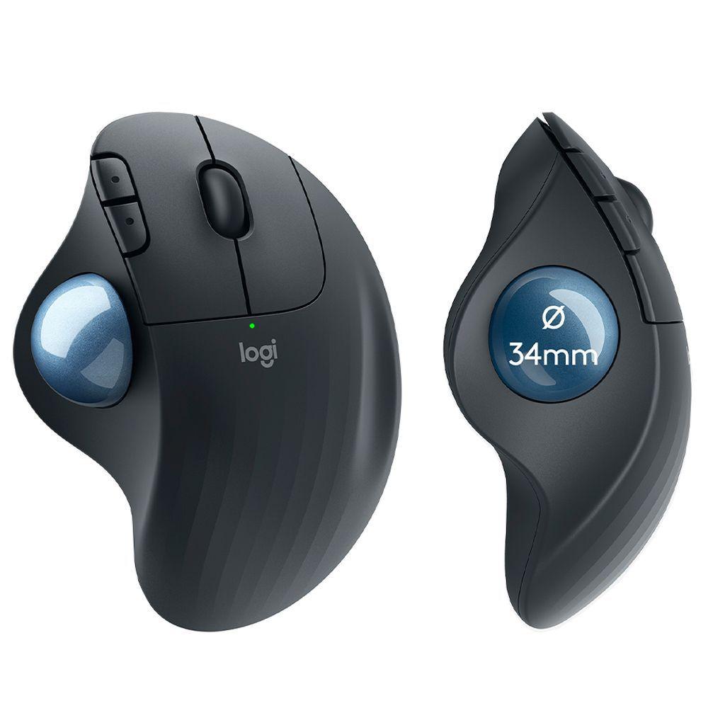 Mouse Sem Fio Logitech Trackball ERGO M575, Conexão Bluetooth/USB