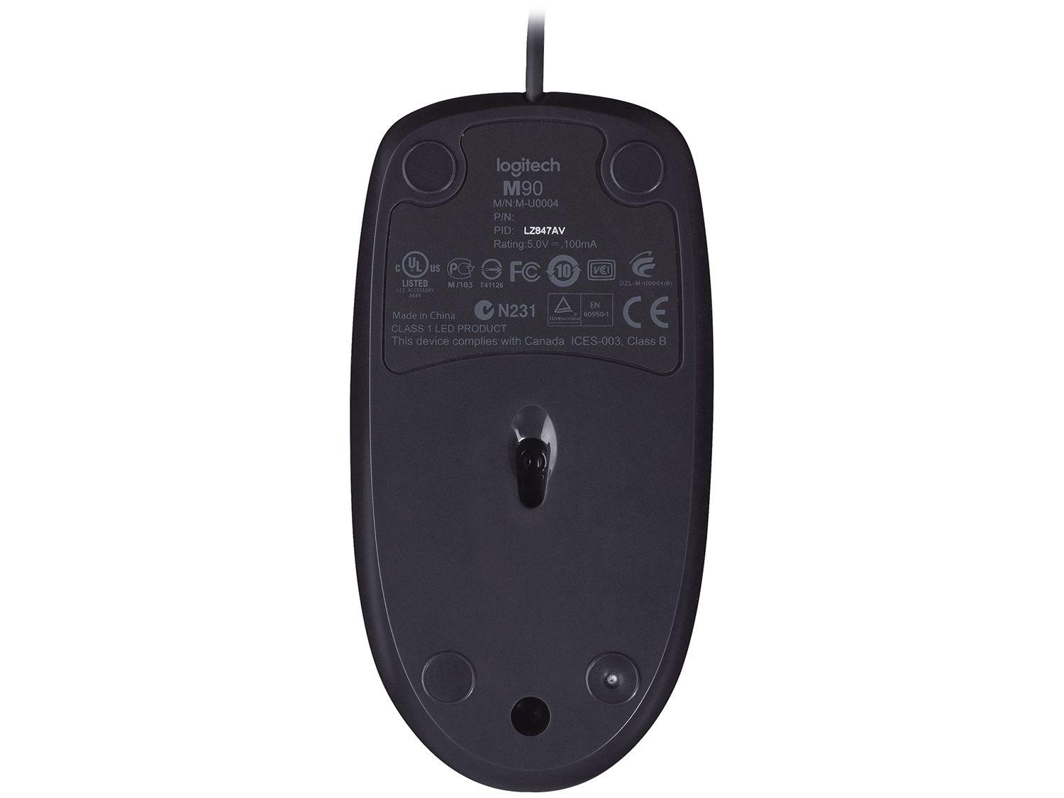 Mouse Sensor Óptico 1000dpi Logitech M90 Mouse com Fio Magazine Luiza