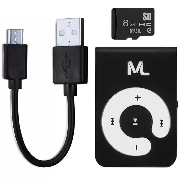 Mp3 Player Micro Sd 8gb Mp3 Função Pendrive Multilaser Mc300 Átrio