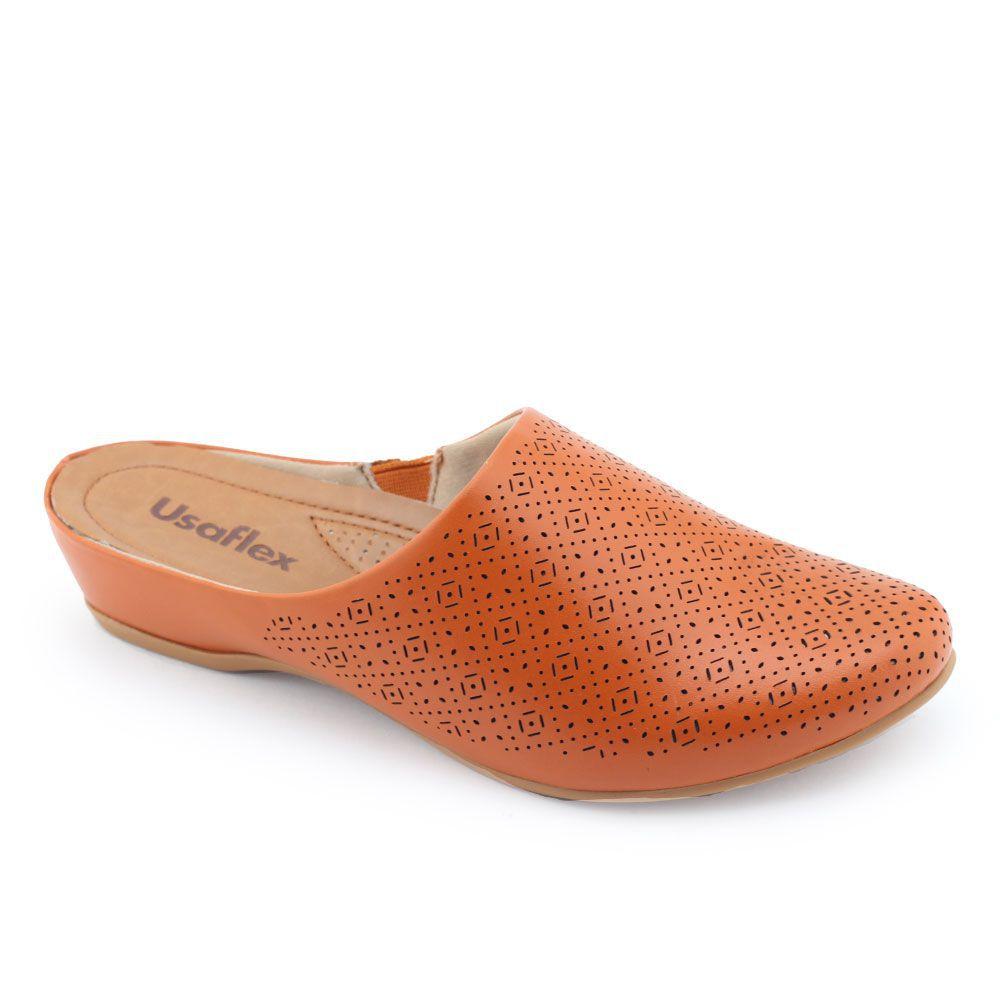 Mule Feminino Couro Natural Usaflex Conforto N2296 Lat-Air - Mule Feminino  - Magazine Luiza