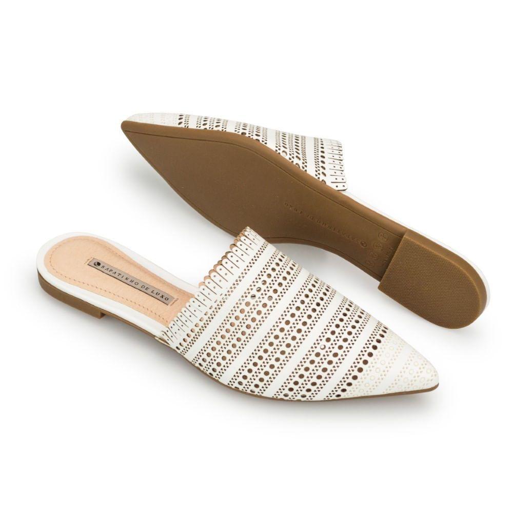 Mule Laser Napa Pele Branco - SAPATINHO DE LUXO - Mule Feminino - Magazine  Luiza