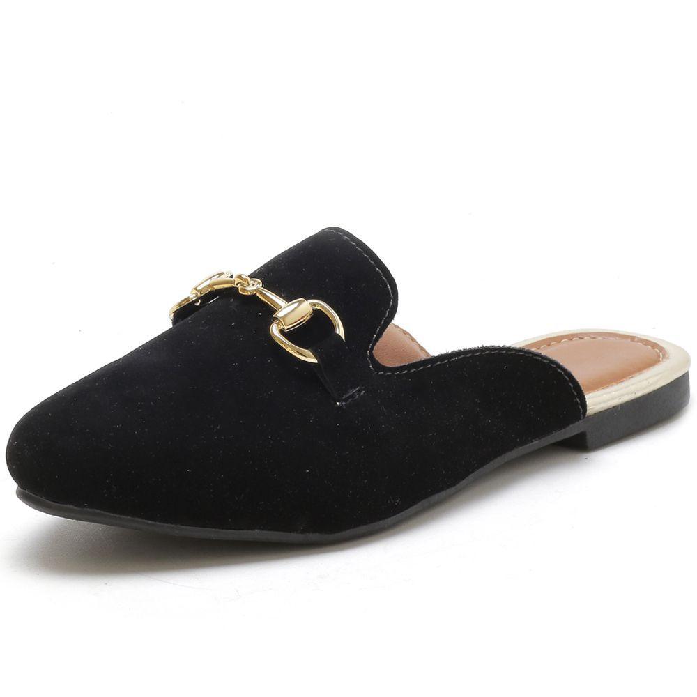 mule rasteira preto