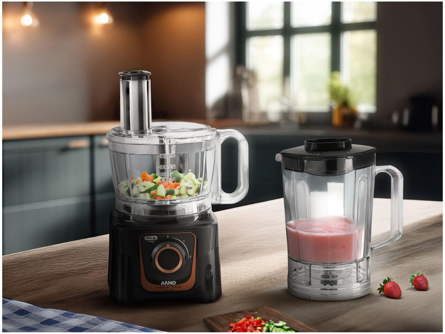 Multi Processador de Alimentos Arno 700W Preto Multichef MP72 24 Funções