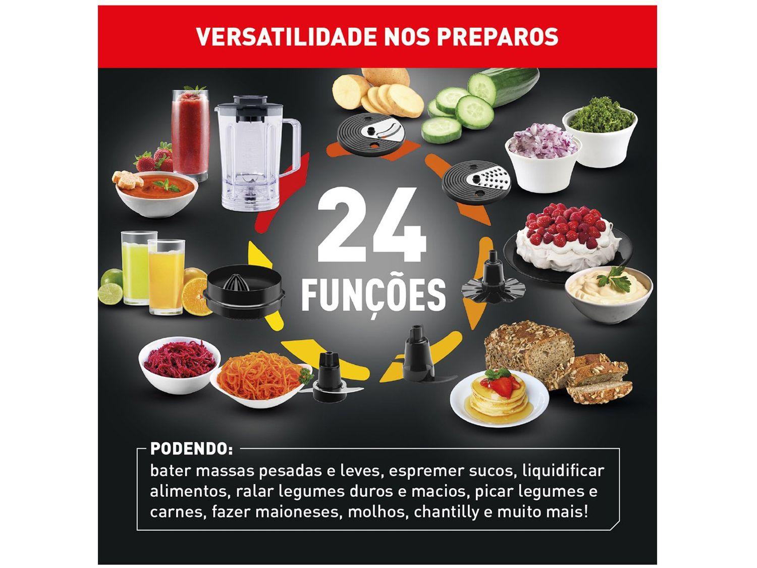 Multi Processador de Alimentos Arno 700W Preto Multichef MP72 24 Funções