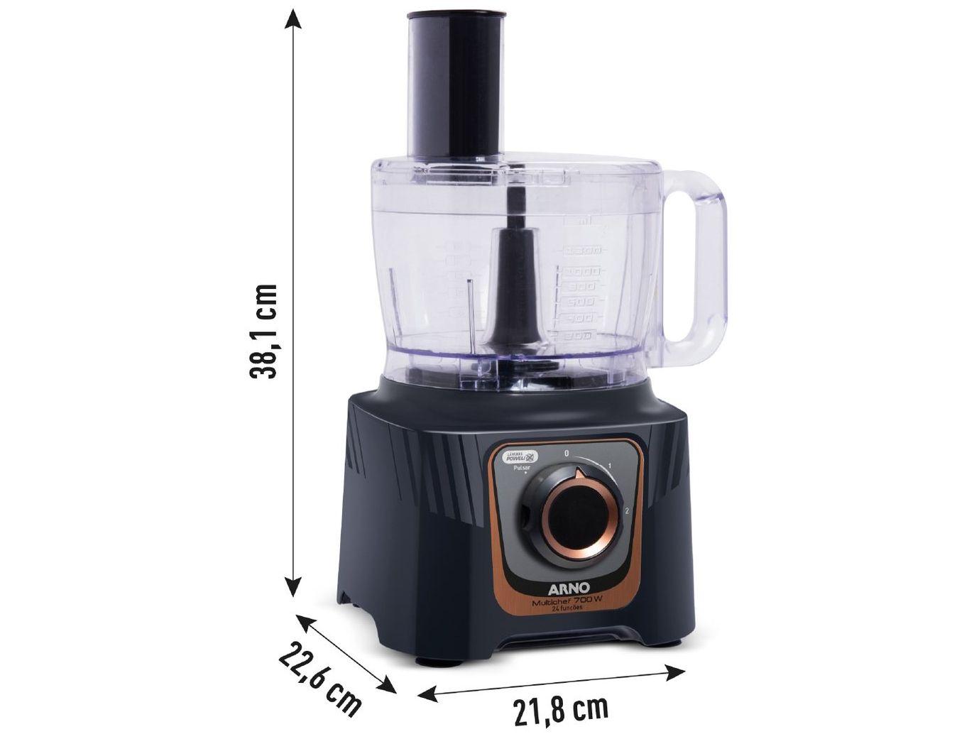 Multi Processador de Alimentos Arno 700W Preto Multichef MP72 24 Funções