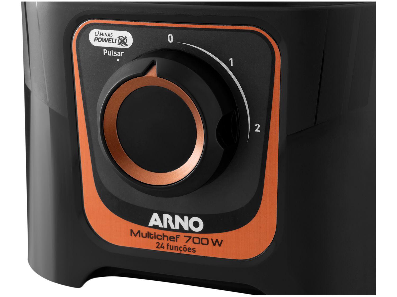 Multi Processador de Alimentos Arno 700W Preto Multichef MP72 24 Funções