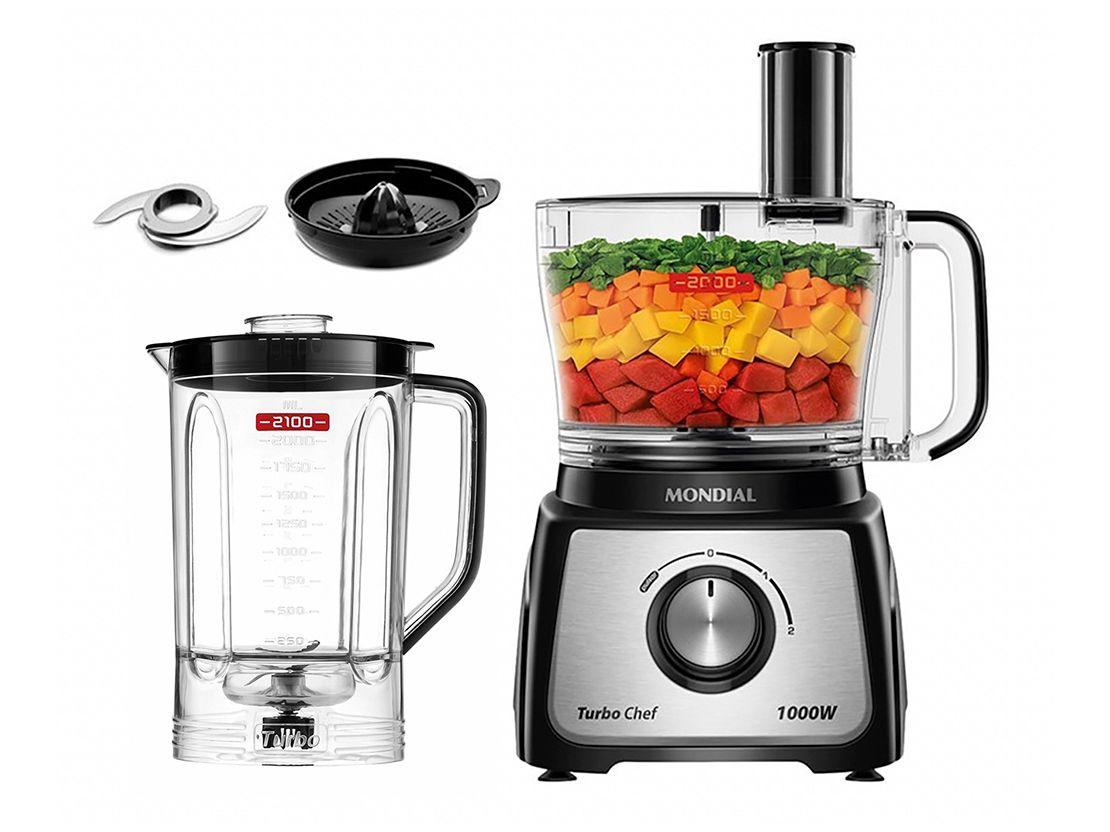 Multi-processador de Alimentos Mondial 1000W Preto Turbo Chef MPN-02-BE 3 em 1 3097-01
