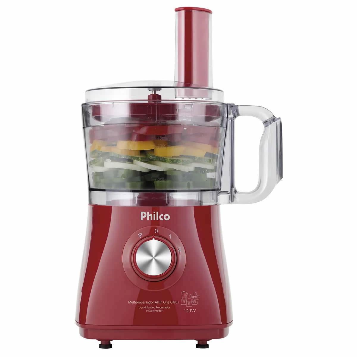 Multiprocessador com Liquidificador Philco All In One Citrus Vermelho ...