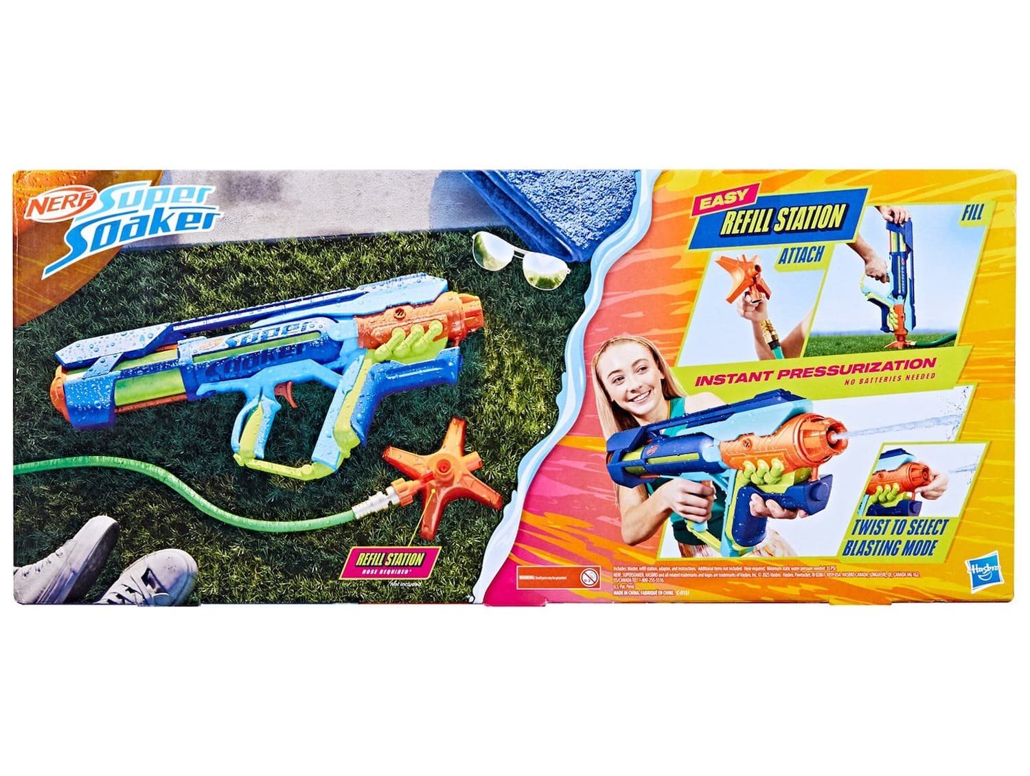 NELAX Power Nap for Dream 未開封 Nerf de Água Super Soaker Power Drench XL| Azul, Verde e Laranja