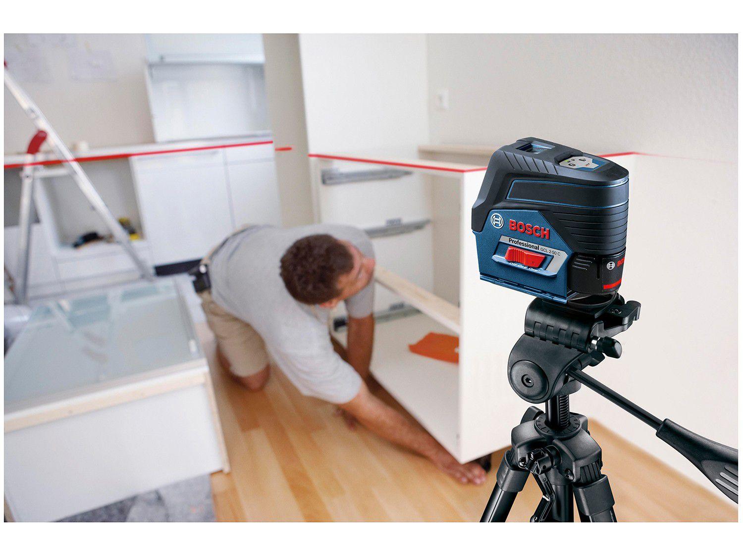 Nível a Laser Automático Bosch GCL 250 C com Base Magnética Alcance
