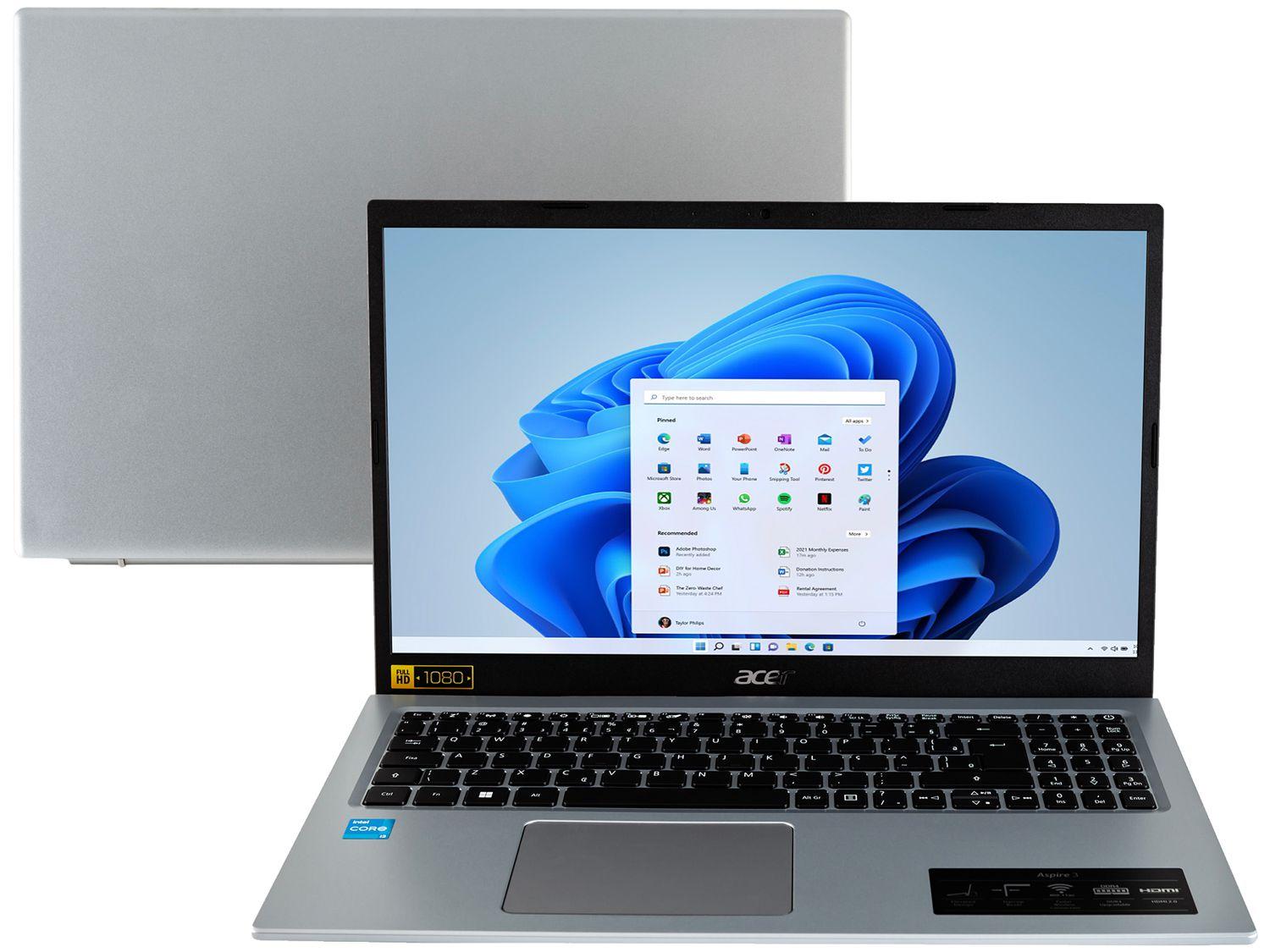 Notebook Acer Aspire 3 Intel Core i3 8GB 256GB SSD