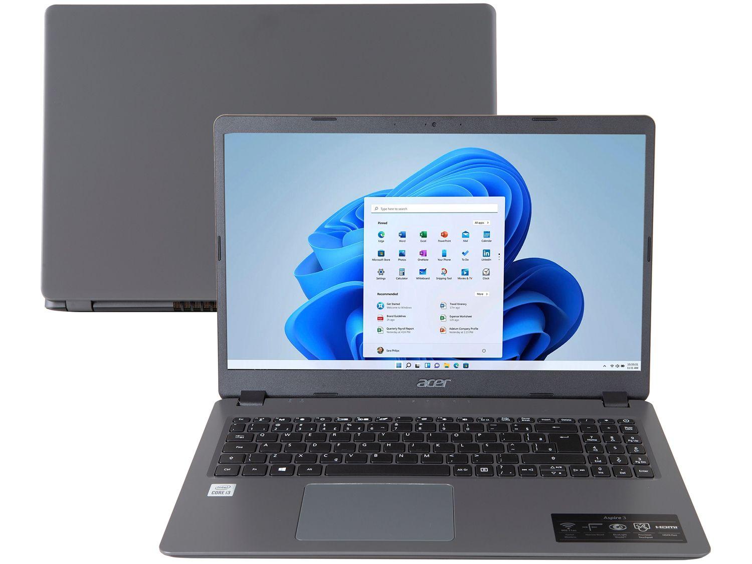 Notebook Acer Aspire 3 Intel Core i3 8GB 256GB SSD