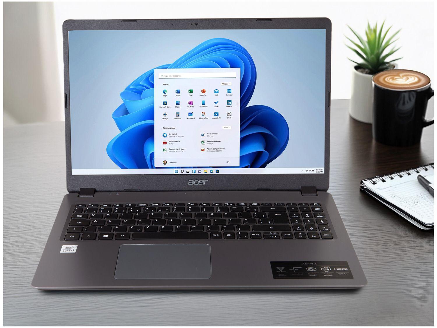 Notebook Acer Aspire 3 Intel Core i3 8GB 256GB SSD