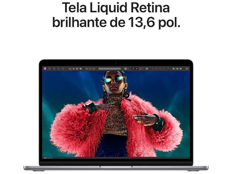 Notebook Apple Macbook Air 13” M3 16GB RAM 512GB SSD Cinza-espacial