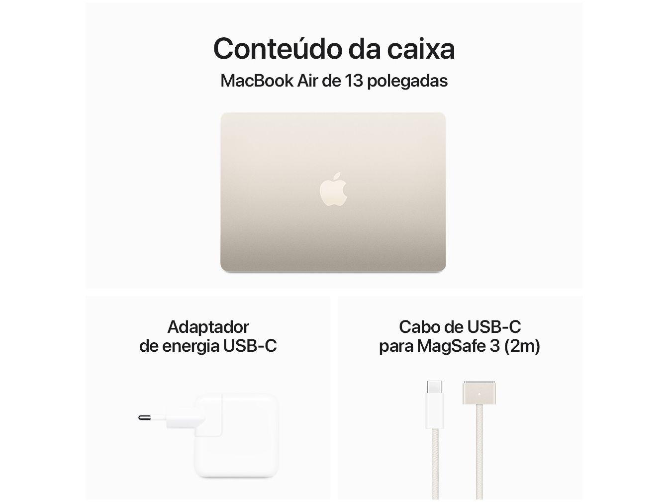 Notebook Apple Macbook Air 13” M3 16GB RAM 512GB SSD Estelar