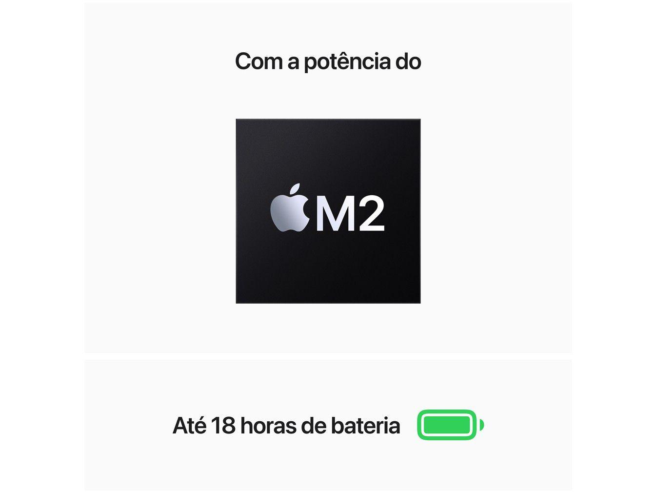 Notebook Apple Macbook Air 13,6” M2 8GB RAM 256GB SSD Meia-noite Notebook Apple Macbook Air 13,6” M2 8GB RAM 256GB SSD Meia-noite