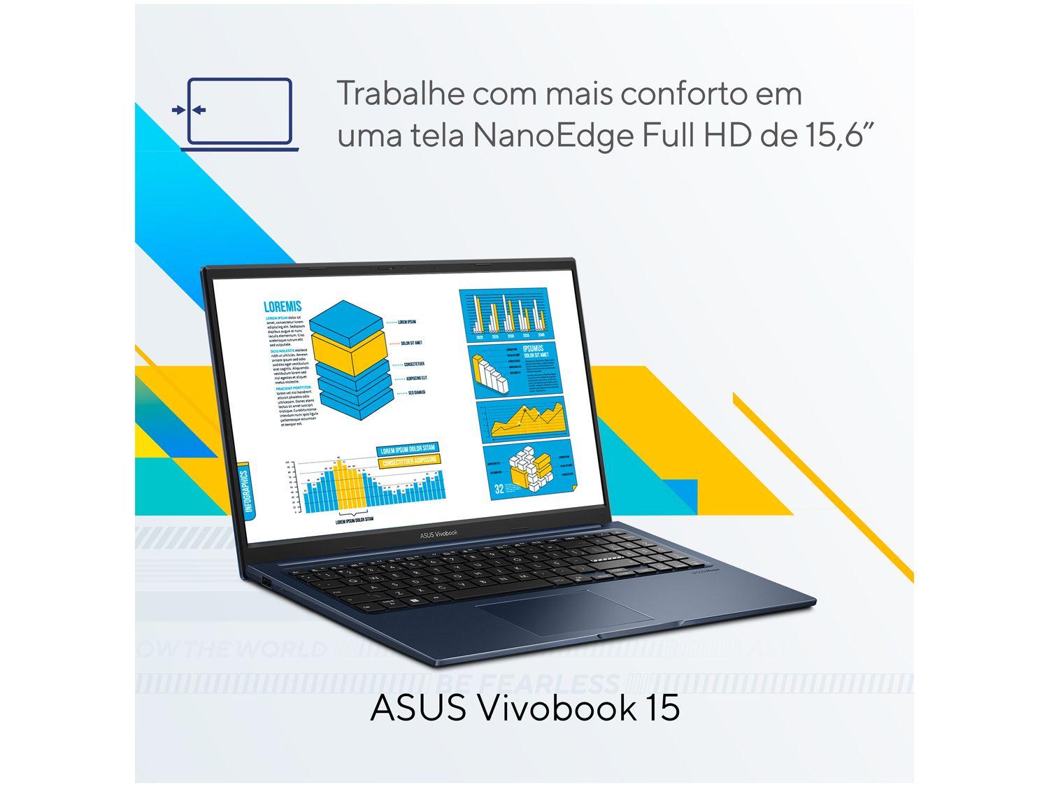 Notebook ASUS Vivobook 15 X1504ZA-NJ983 Intel Core i5 8GB RAM SSD 512GB 15,6" Full HD Linux 90NB1021-M01EJ0