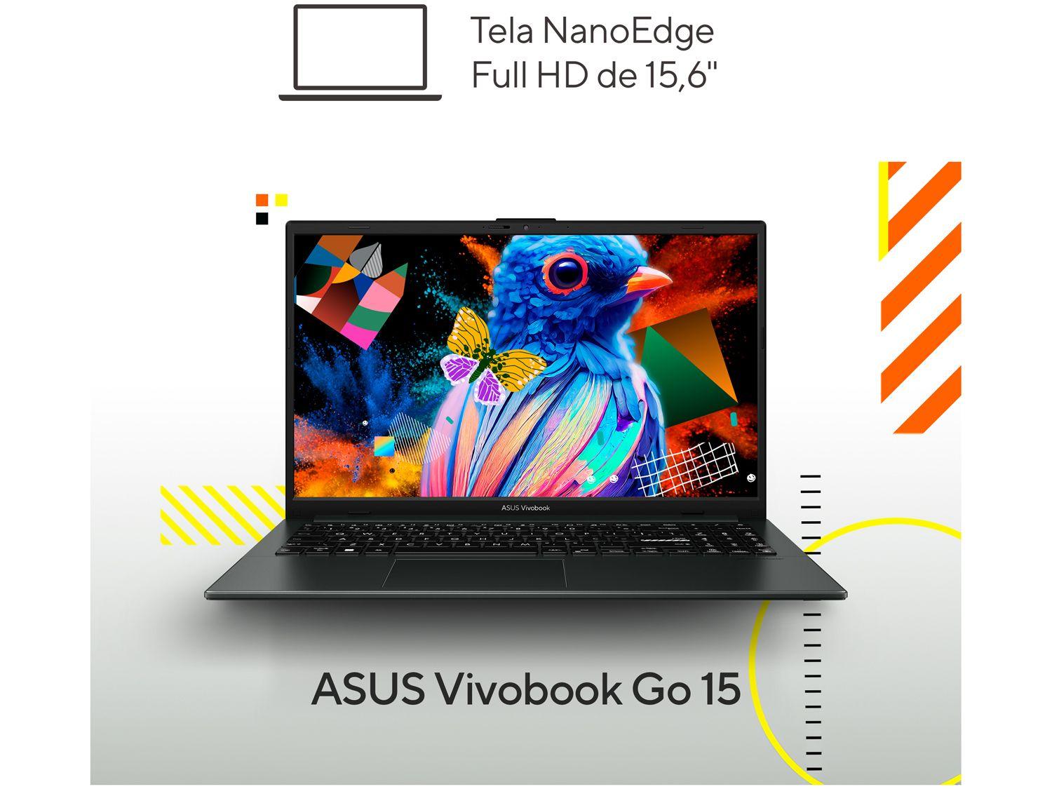 Notebook ASUS Vivobook Go 15 AMD Ryzen 5 7520U 8GB RAM 512GB SSD 15,6" Full HD Windows 11 E1504FA-NJ836W
