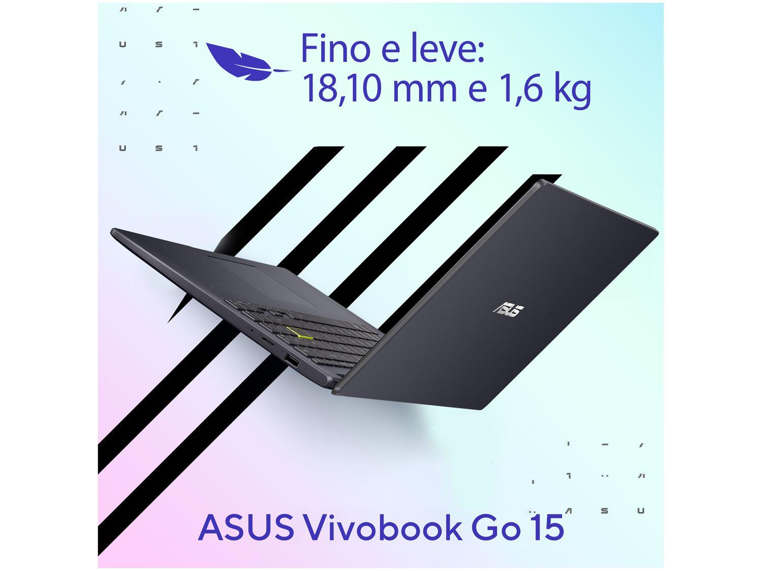 Notebook ASUS Vivobook Go 15 Intel Celeron 4GB RAM 128GB eMMC 15,6" UHD Star Black Windows 11+ Microsoft 365 Personal Office E510KA-BR808WS
