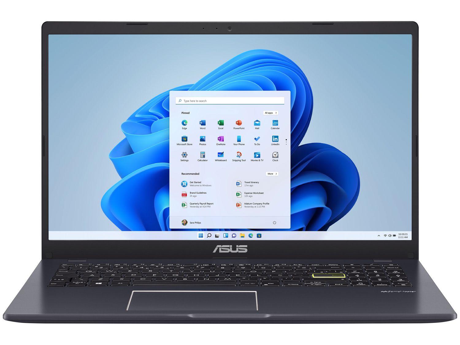 Notebook ASUS Vivobook Go 15 Intel Celeron 4GB RAM 128GB eMMC 15,6" UHD Star Black Windows 11+ Microsoft 365 Personal Office E510KA-BR808WS
