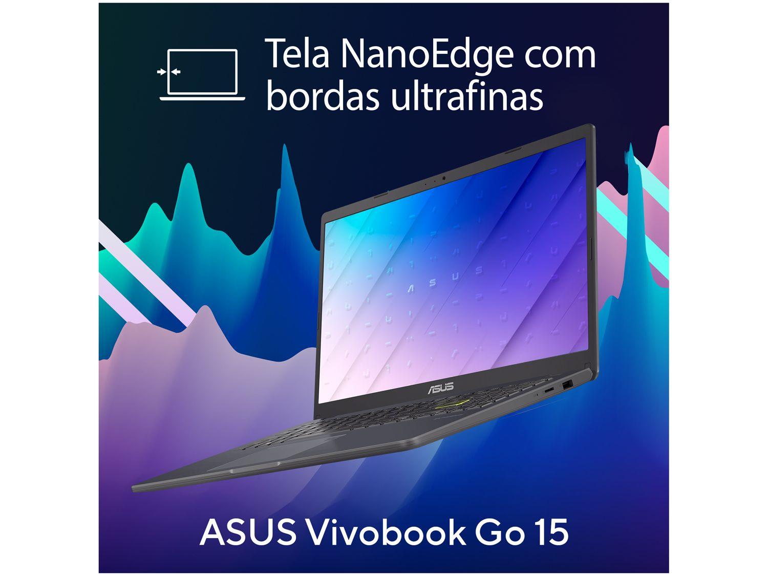 Notebook ASUS Vivobook Go 15 Intel Celeron 4GB RAM 128GB eMMC 15,6" UHD Star Black Windows 11+ Microsoft 365 Personal Office E510KA-BR808WS