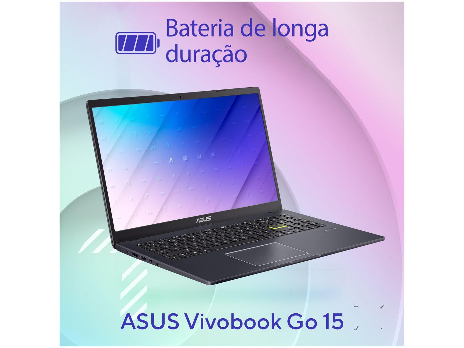 Notebook ASUS Vivobook Go 15 Intel Celeron 4GB RAM 128GB eMMC 15,6" UHD Star Black Windows 11+ Microsoft 365 Personal Office E510KA-BR808WS