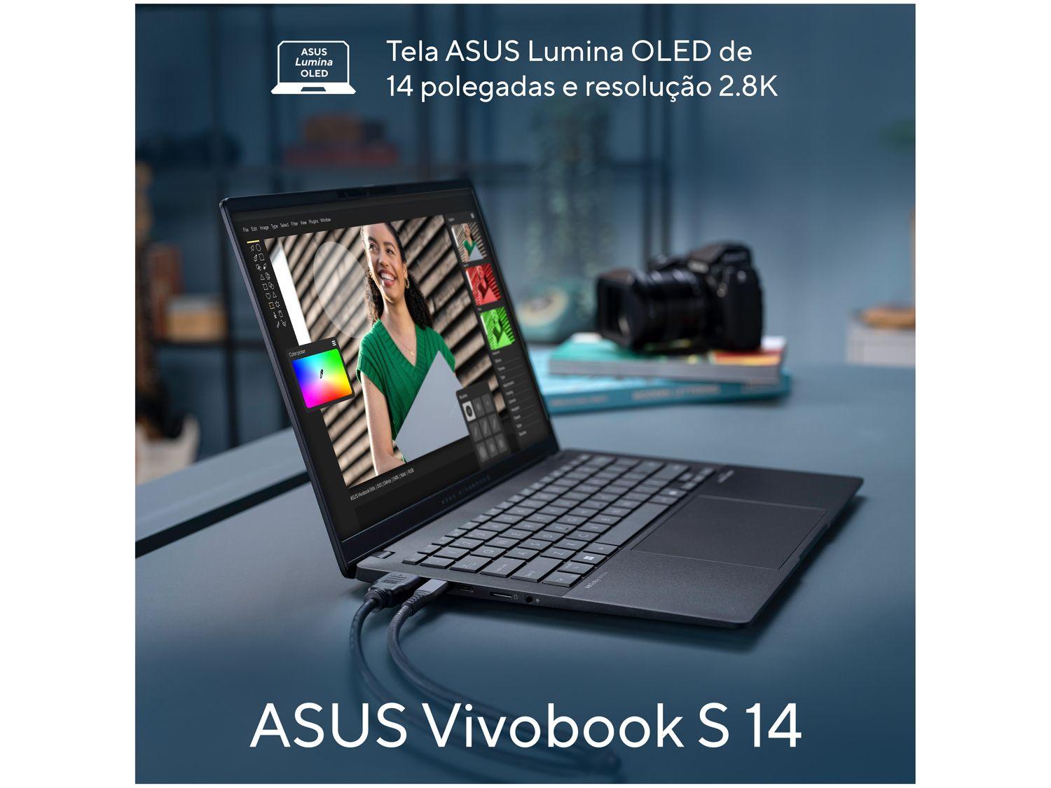 Notebook ASUS Vivobook S 14 Intel Core Ultra 7 16GB RAM 512GB SSD 14" Windows 11 - S5406SA-PP218W