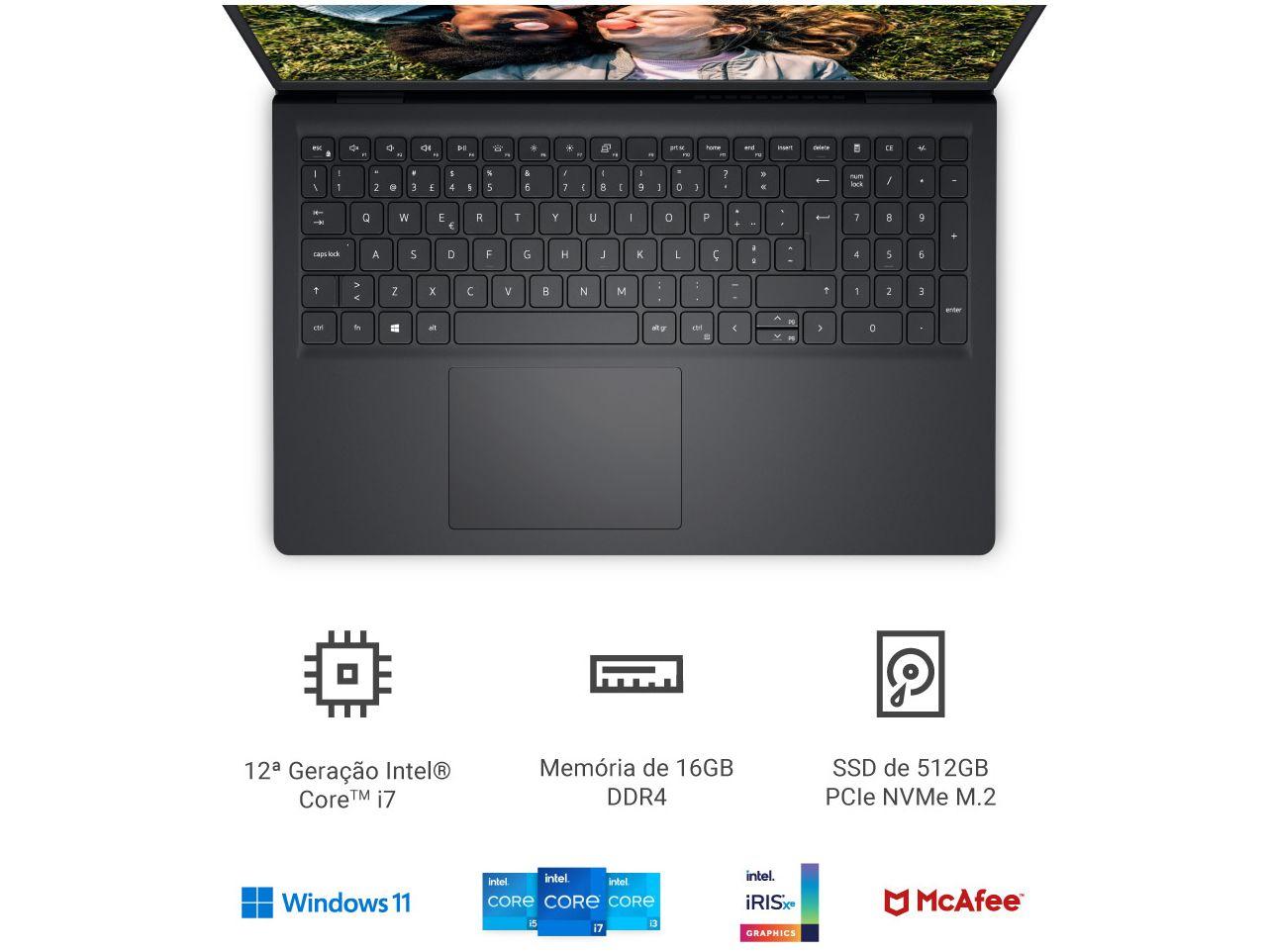 Notebook Dell Inspiron 15 I15-I120K-A46P Intel Core i7 16GB RAM SSD 512 GB 15,6" Full HD Windows 11 210-BNTF