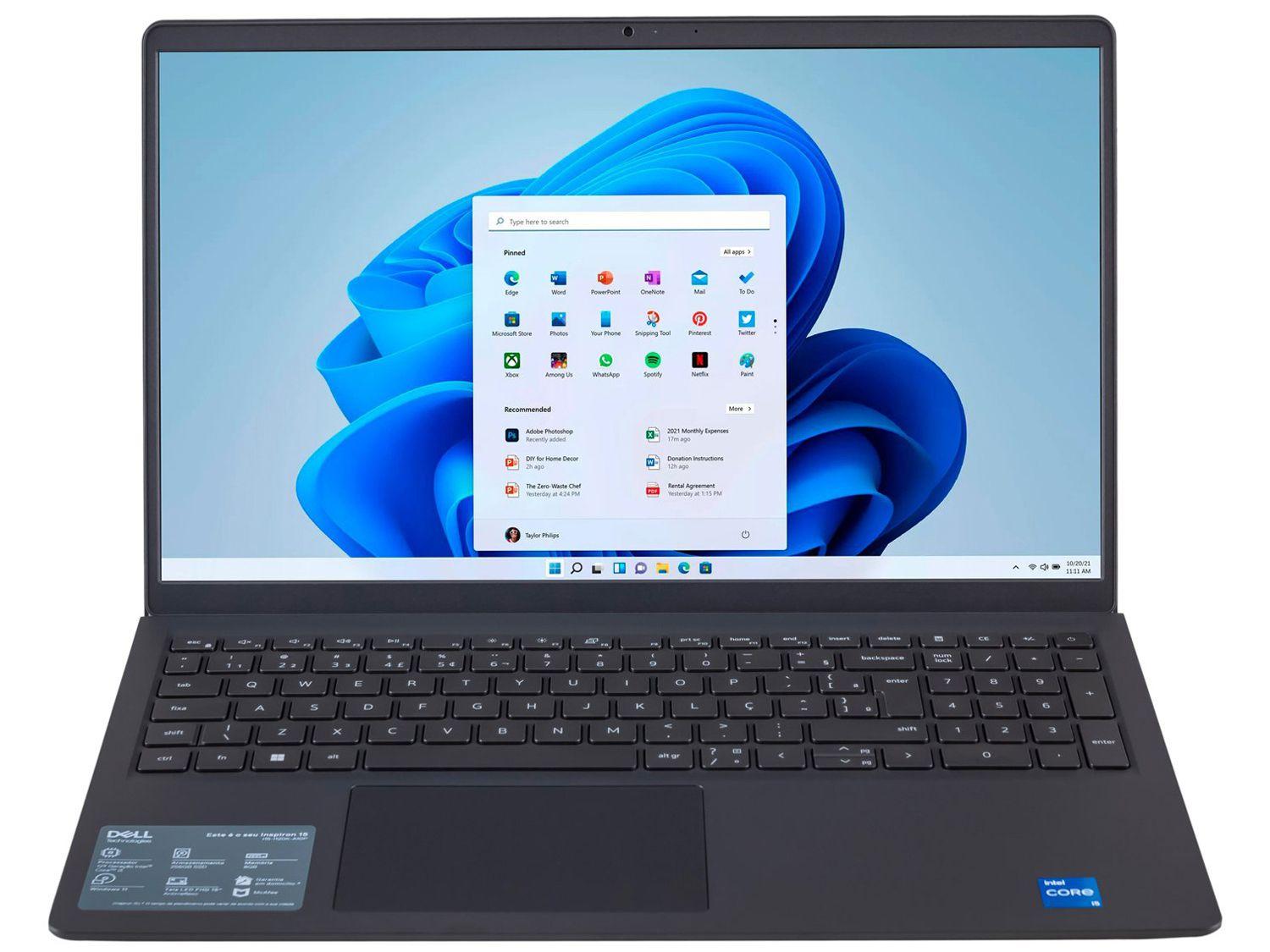 Notebook Dell Inspiron 15 Intel Core i3 8GB RAM