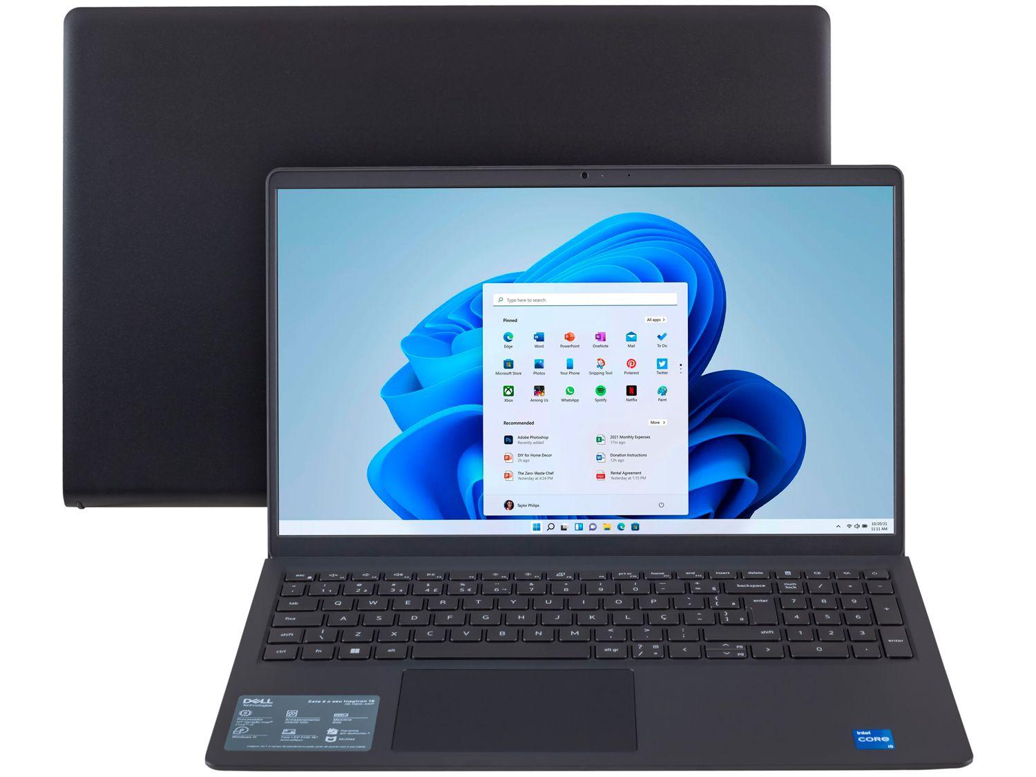 Notebook Dell Inspiron 15 Intel Core i3 8GB RAM - 256GB Preto