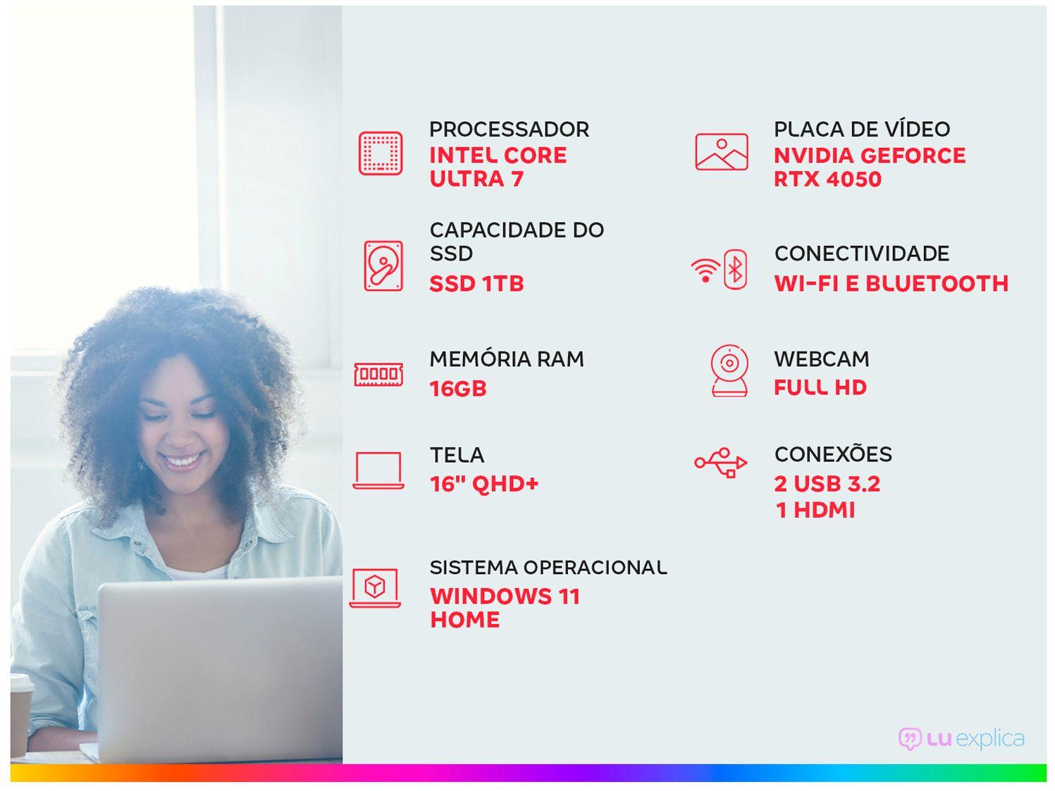 Notebook Dell Inspiron 16 Plus Intel Core Ultra 7 