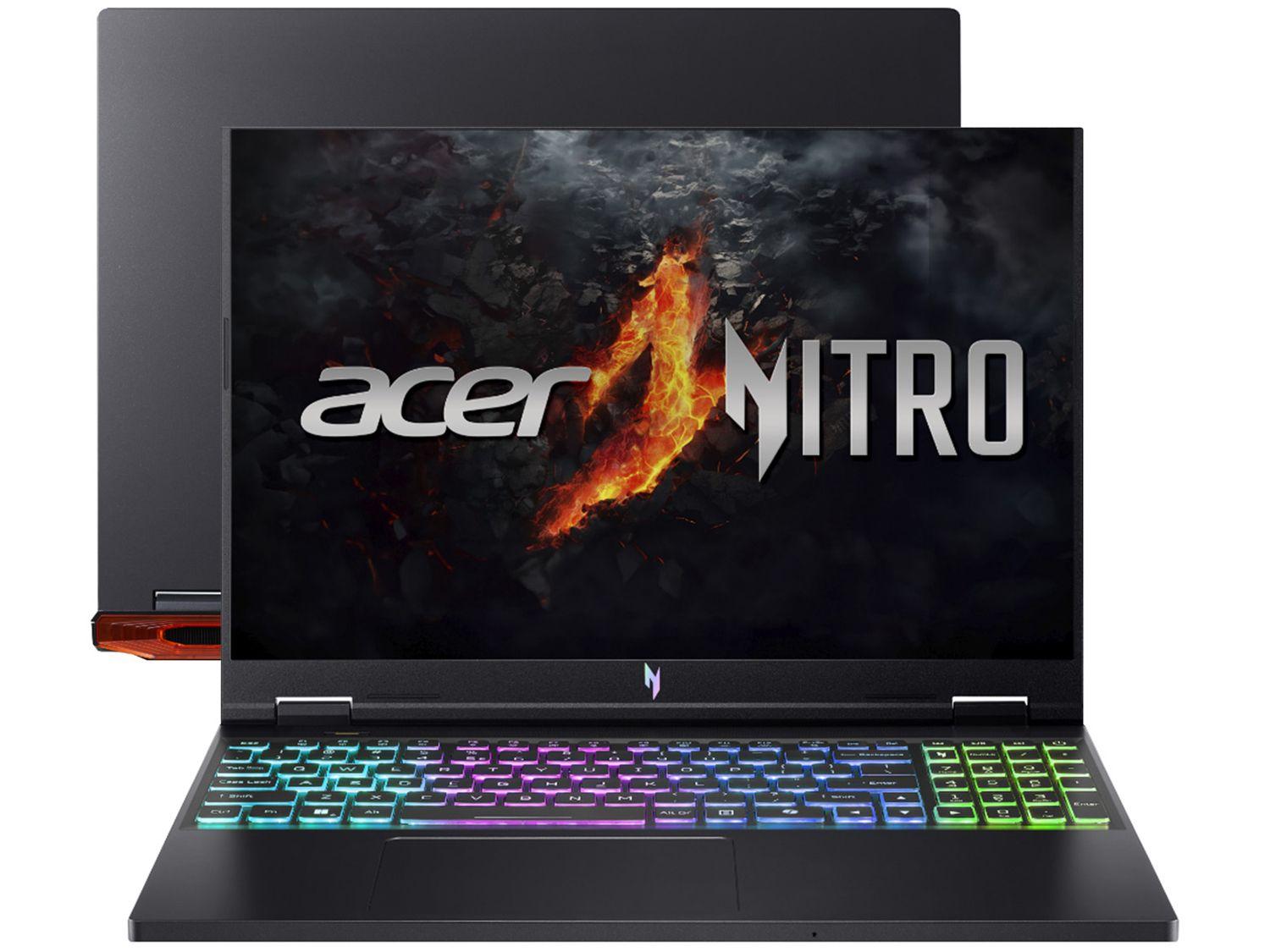 Notebook Gamer Acer Nitro 16 Intel Core i7 512GB SSD 32GB RAM 16" IPS NVIDIA RTX 4060 8GB Windows 11