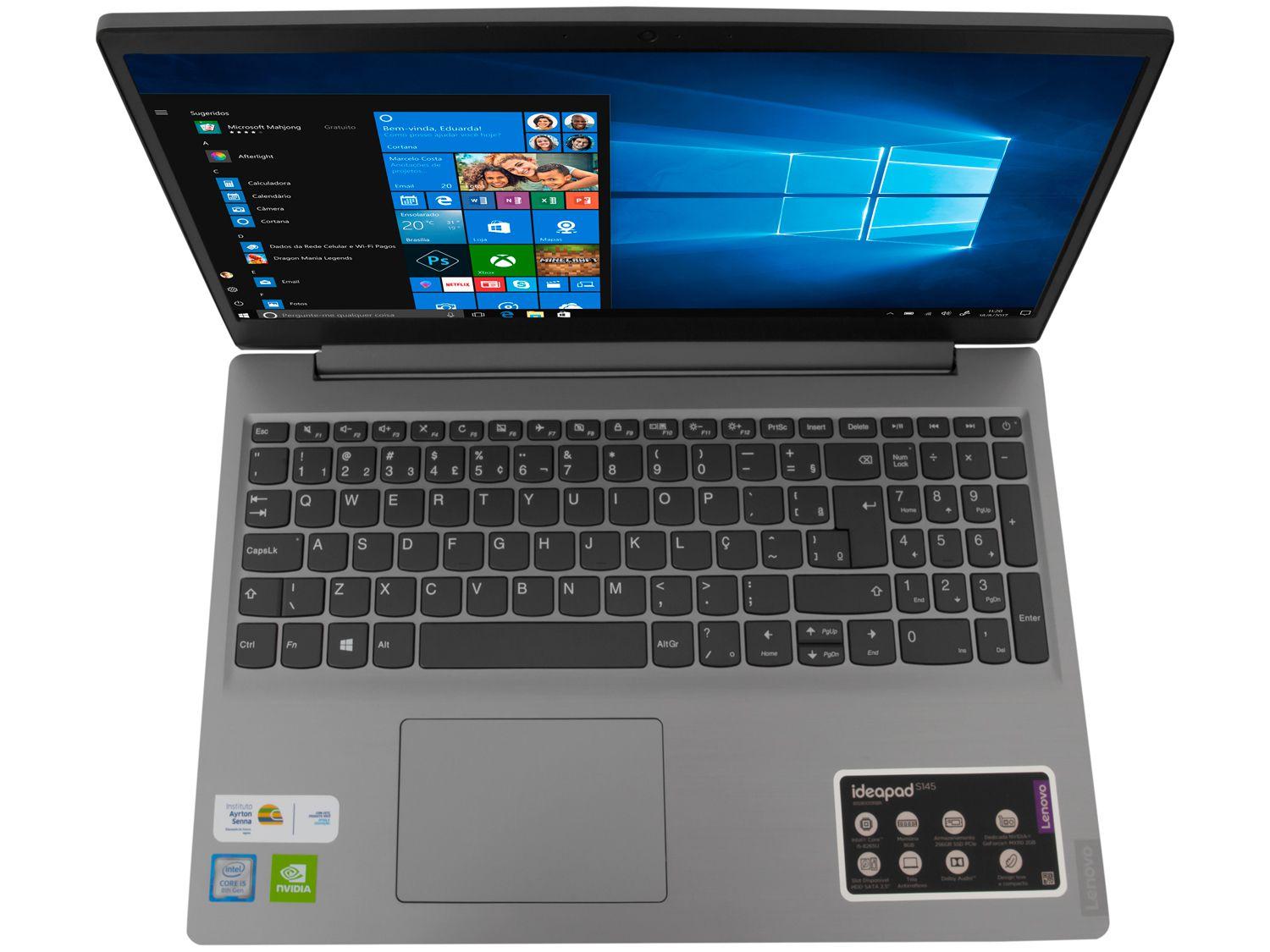 Notebook Lenovo Ideapad S145 Intel Core i5 8GB - 256GB SSD 15,6” Placa ...