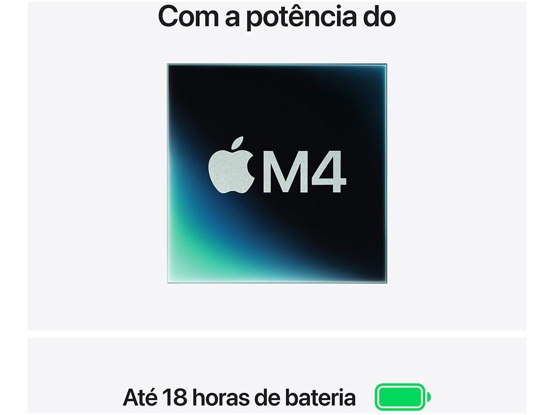 Notebook Macbook Air Apple 13" M4 24GB RAM SSD 512GB Prateado