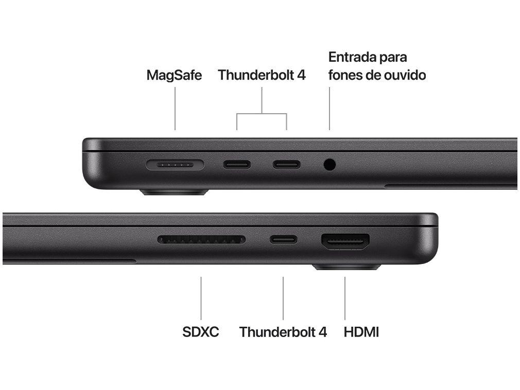 Notebook Macbook Apple Pro 14" M4 24GB RAM SSD 1TB Preto Espacial