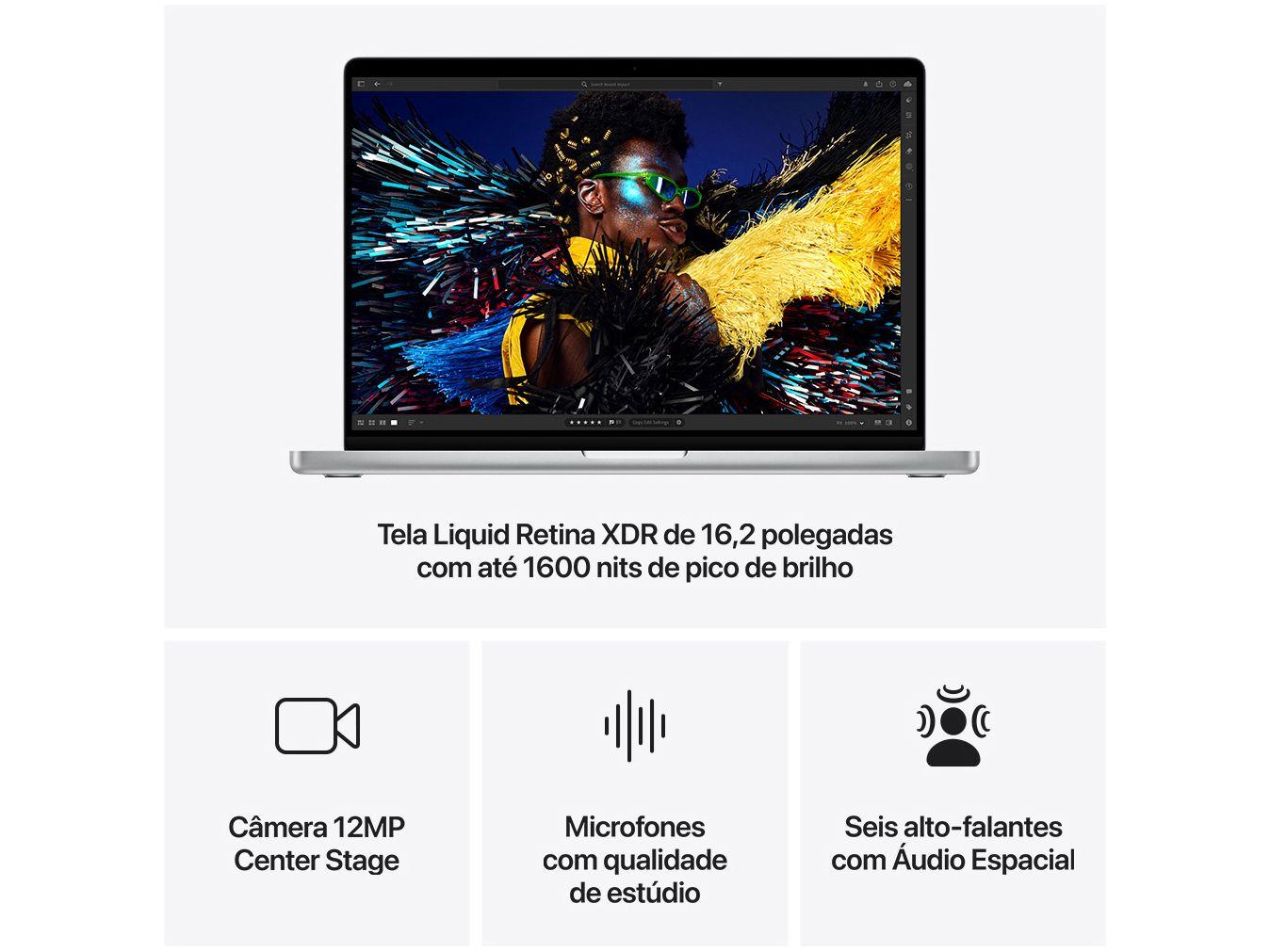 Notebook Macbook Apple Pro 16" M4 48GB RAM SSD 1TB Prateado