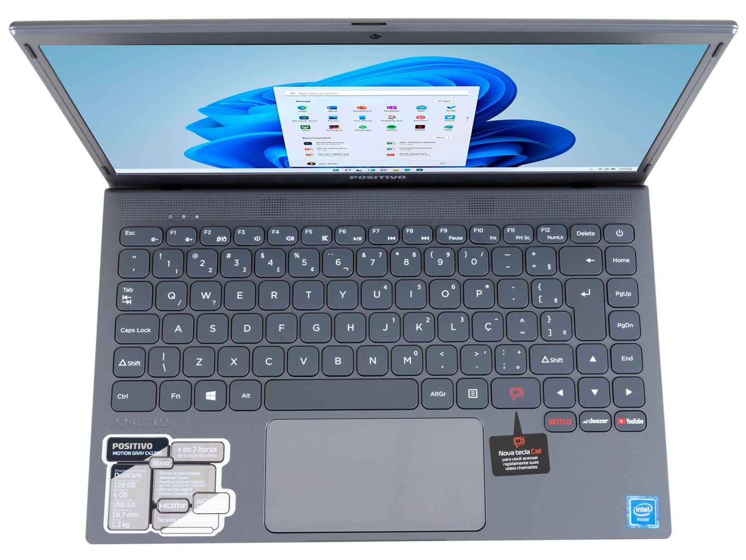 Notebook Positivo Motion C4128E Intel Celeron