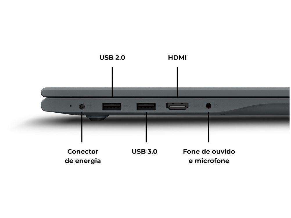Notebook Positivo Vision C14 Intel Celeron 4GB 128GB eMMC 14” HD Windows 11 Microsoft 365