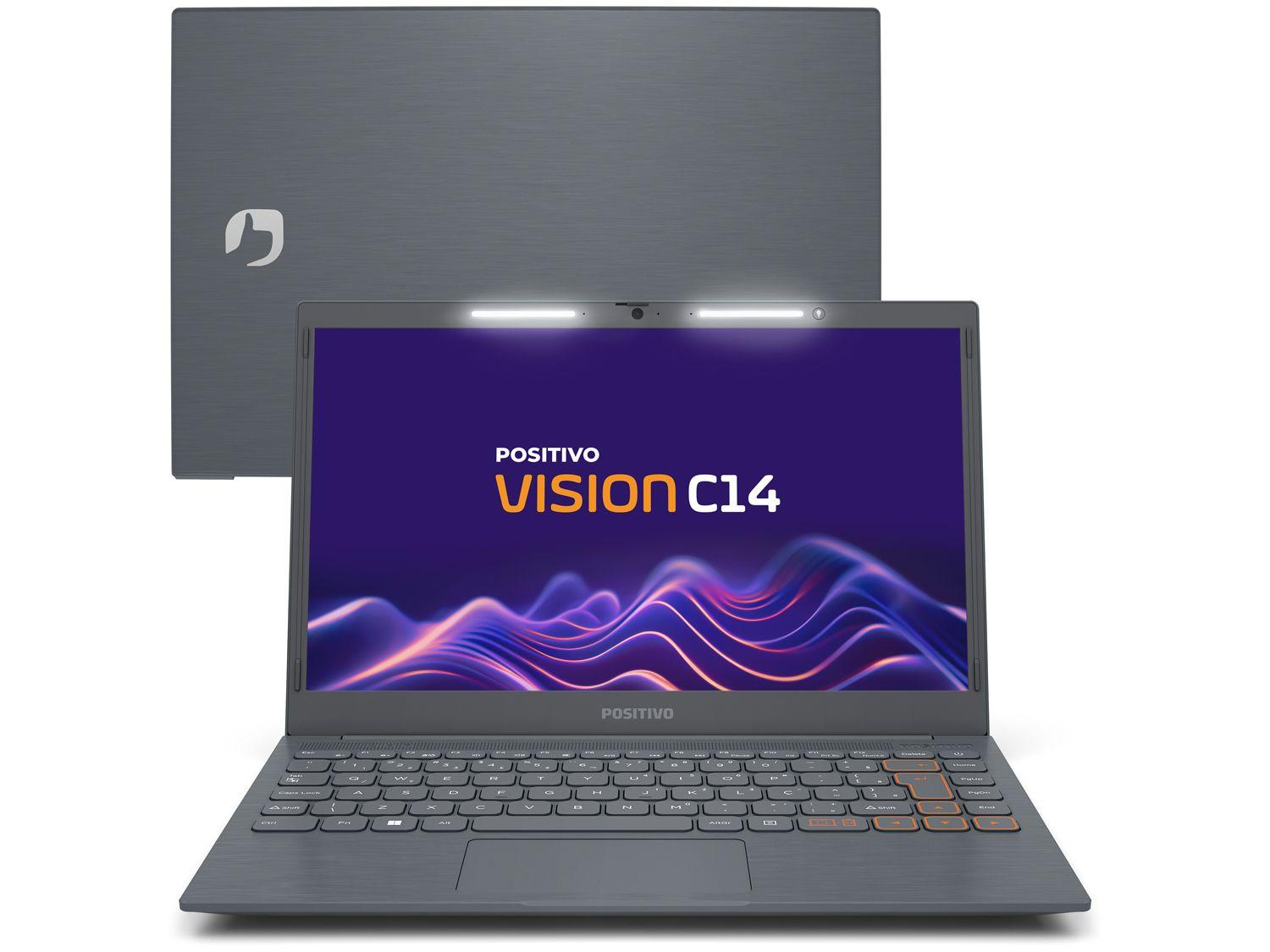 Notebook Positivo Vision C14 Intel Celeron 4GB 128GB eMMC 14” HD Windows 11 Microsoft 365
