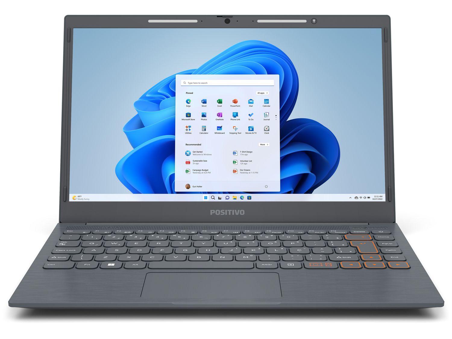 Notebook Positivo Vision C14 Intel Celeron 4GB 128GB eMMC 14” HD Windows 11 Microsoft 365