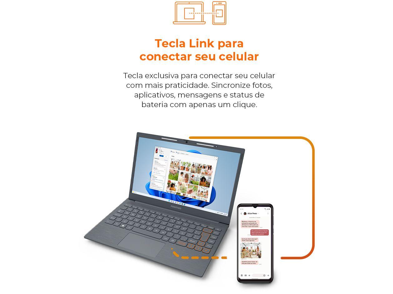 Notebook Positivo Vision C14 Intel Celeron 4GB 128GB eMMC 14” HD Windows 11 Microsoft 365