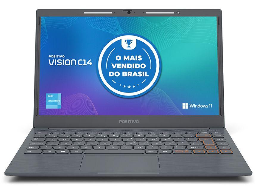 Notebook Positivo Vision C14 Lumina Bar Intel Celeron 4GB 128GB eMMC 14” HD Windows 11 Microsoft 365