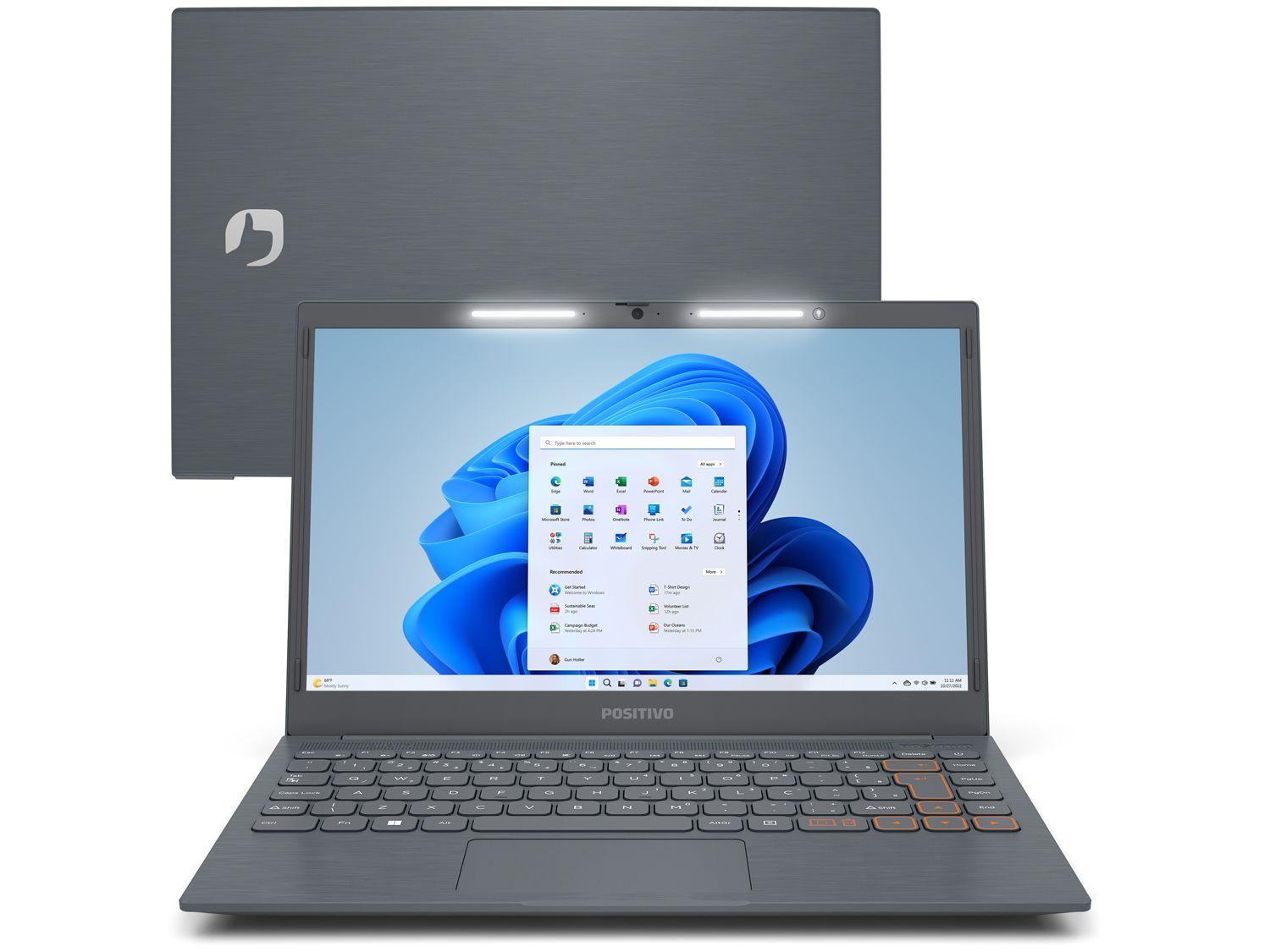 Notebook Positivo Vision C14 Lumina Bar Intel Celeron 4GB 128GB eMMC 14” HD Windows 11 Microsoft 365