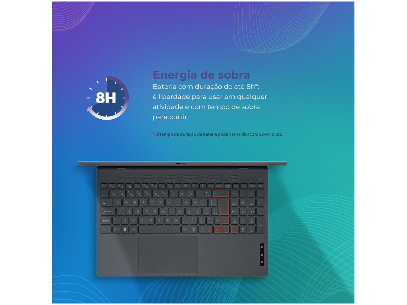 Notebook Positivo Vision Lumina Bar C15 Intel Celeron 4GB 128GB 15,6” HD Windows 11 Microsoft 365 C4128A-15
