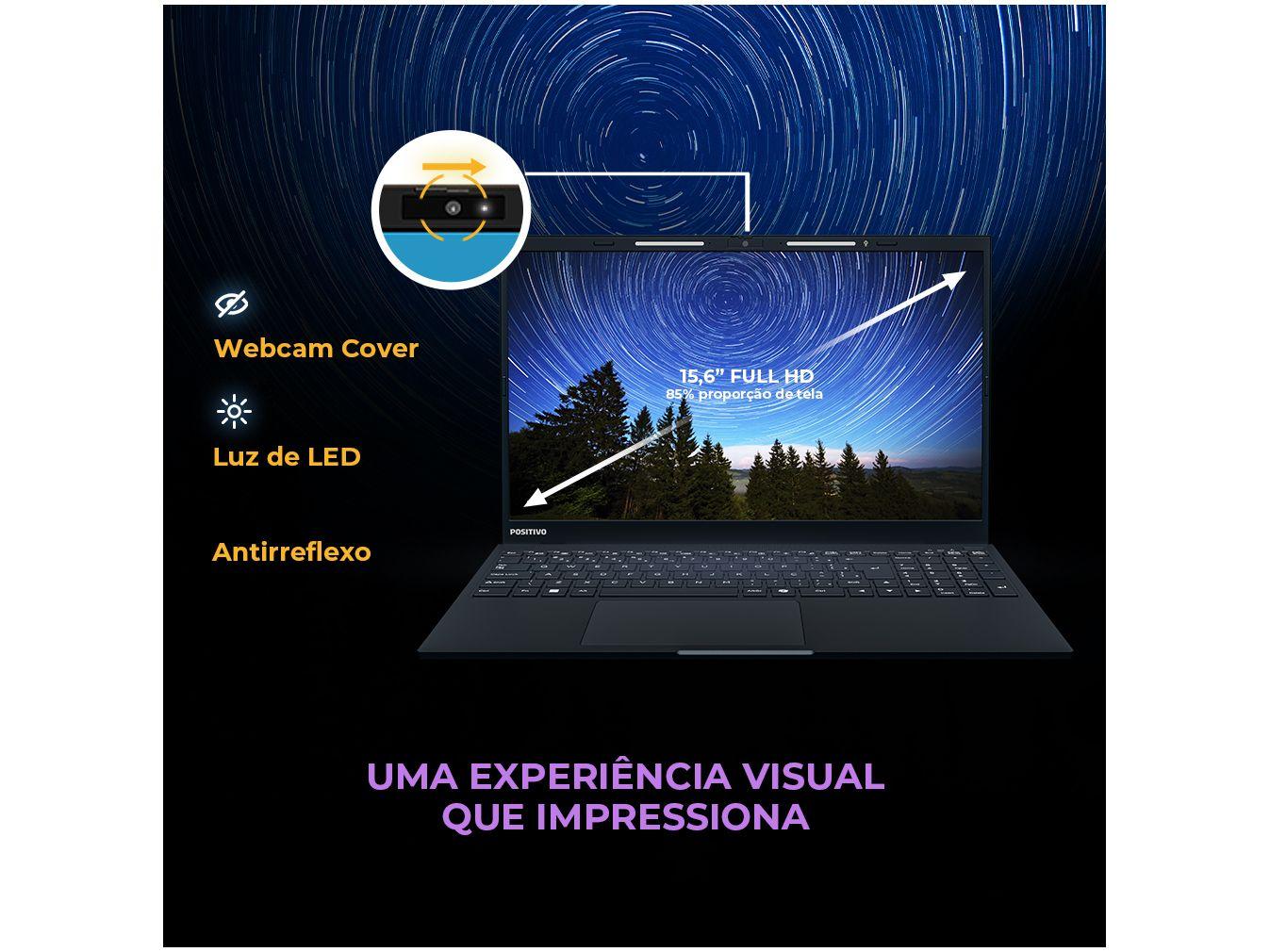 Notebook Positivo Vision R15 R516512A-15 AMD Ryzen 5 16GB RAM SSD 512GB 15,6" Full HD Windows 11 3002956